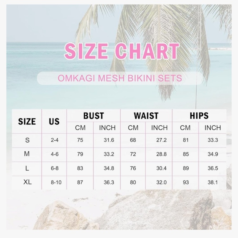 Women Mesh High Waisted Bikini Set Sexy V Neck Tummy Control Swimsuit - Picture 10 of 10